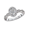 Orbelle Halo Semi Mount Ring in 14K White Gold with Oval Lab Grown Diamond