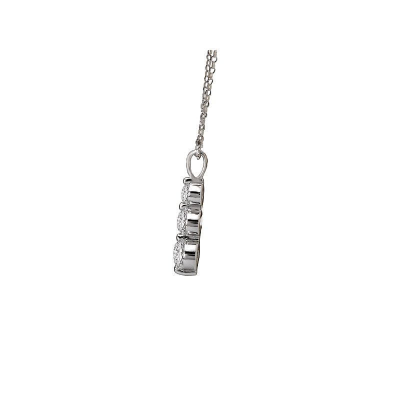Luxora 14K White Gold Round Cut Diamond Pendant