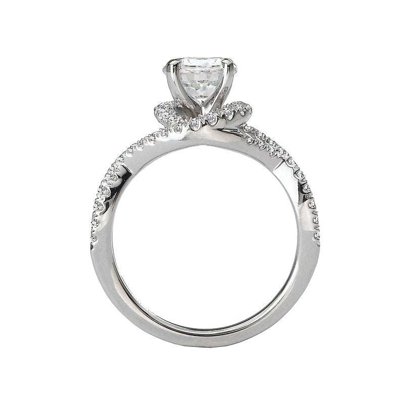 Bandora 14K White Gold Diamond Semi-Mount Ring for Engagement