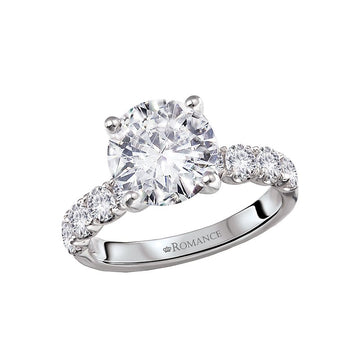 Bandora 14K White Gold Diamond Band Semi-Mount Engagement Ring