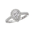 Glemera Petite Halo Semi-Mount Diamond Ring in 14K White Gold