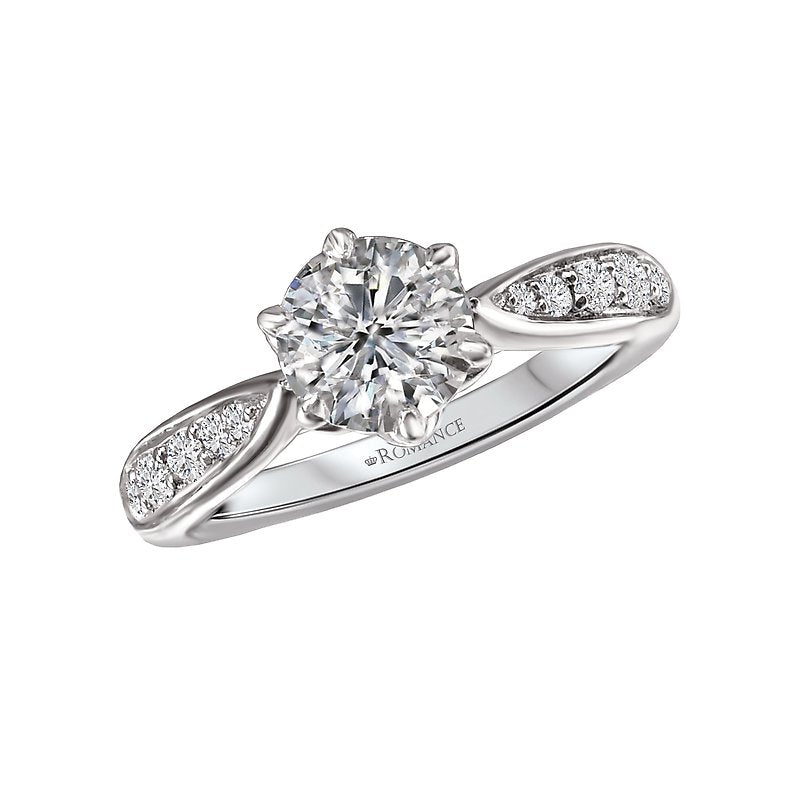 Orbelle Peg Head Semi-Mount Diamond Ring in 18K White Gold
