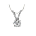 Aurenza Classics 14K White Gold Round Diamond Solitaire Pendant Necklace
