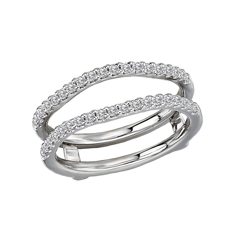Glemera Diamond Wrap Guard Ring in 14K White Gold with Round Diamonds