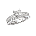 Glemera Bandora 14K White Gold Princess Cut Diamond Semi-Mount Ring