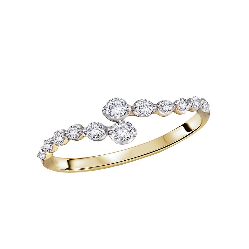 Luxora Classic Open Faced Diamond Ring | 14kt Yellow & White Gold | D 1/3 Carat Total Weight