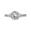 Orbelle 3-Stone Oval Lab Grown Diamond Semi Mount Ring in 14K White Gold
