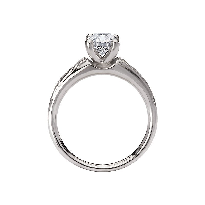 Orbelle Diamond Semi-Mount Engagement Ring | Bandora 14K White Gold Oval Cut