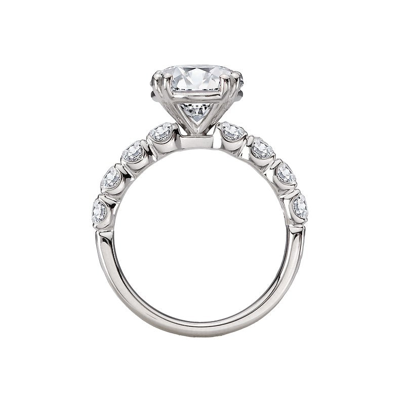 Orbelle 8-Stone Semi-Mount Diamond Engagement Ring in 14K White Gold