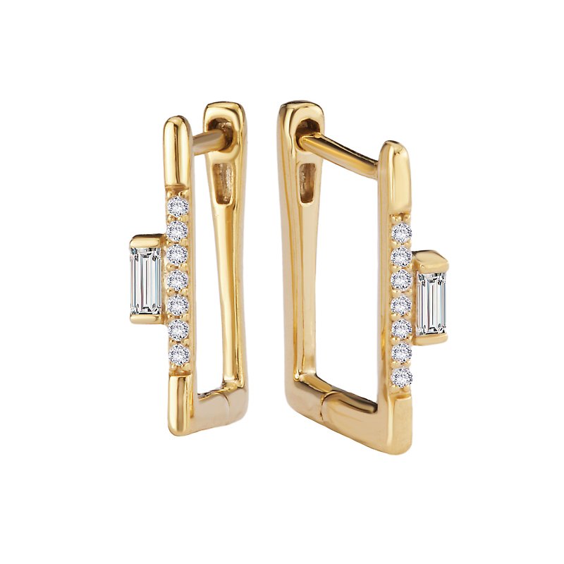 Luxora Diamond Hoop Earrings | 14K Yellow Gold Fashion Jewelry