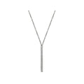 Luxora 14kt White Gold Diamond Bar Necklace - Adjustable Lariat Style