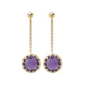 Chic Luxora Amethyst Gemstone Earrings in 14K Yellow Gold