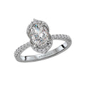 Orbelle 14K White Gold Halo Semi-Mount Oval Diamond Engagement Ring