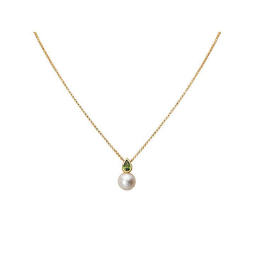14kt Peridot and Pearl Necklace - Luxora Essential Collection