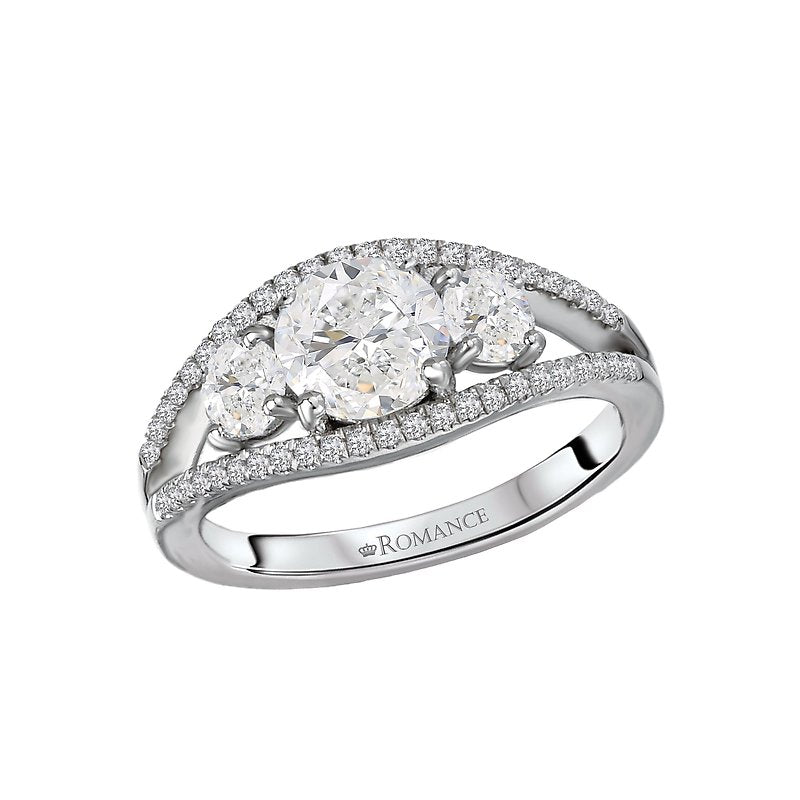 Orbelle Diamond Semi-Mount Engagement Ring | Bandora 14K White Gold