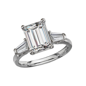 3-Stone 14K White Gold Lab Grown Diamond Engagement Ring