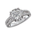 Orbelle Split Shank Semi-Mount Diamond Ring in 18K White Gold with Round Halo