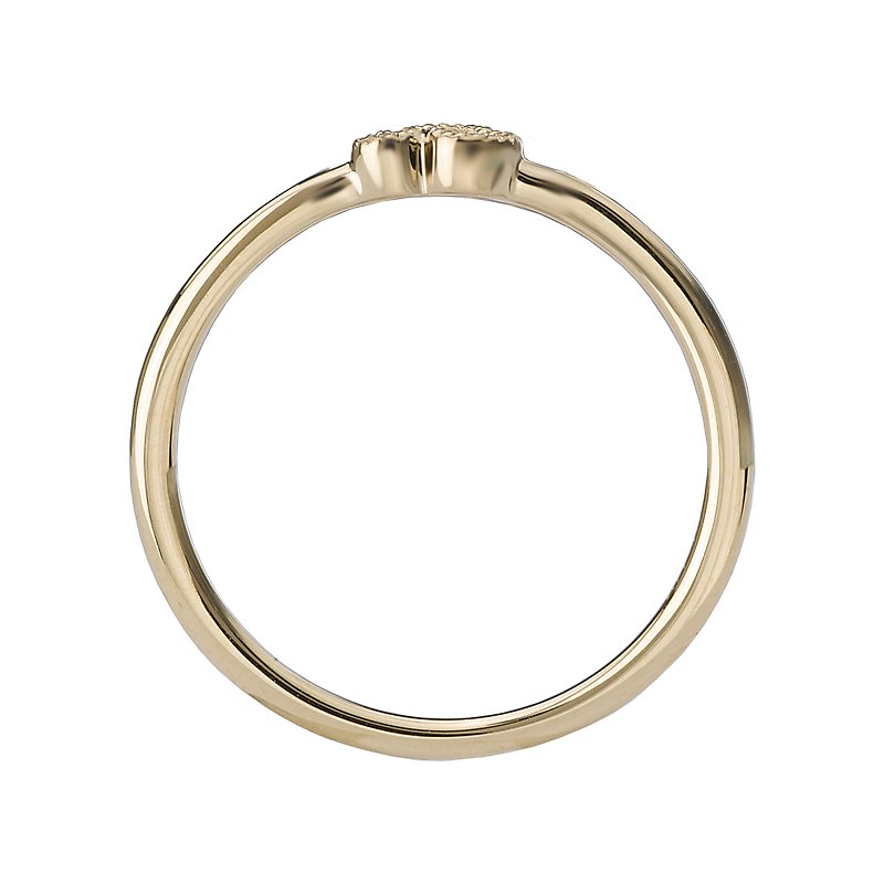 Luxora Ladies Diamond Fashion Ring - 14K Yellow Gold Round Bezel Set Diamond Ring