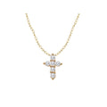 Luxora 14K Yellow Gold Diamond Cross Pendant - Round 1/8 ctw