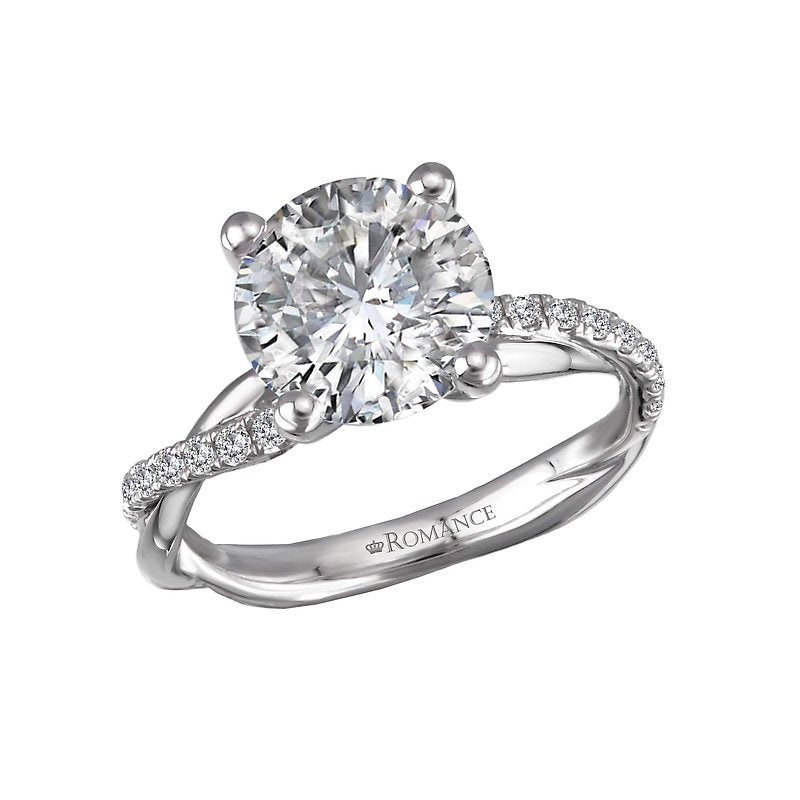 Bandora 14K White Gold Twisted Diamond Semi-Mount Engagement Ring