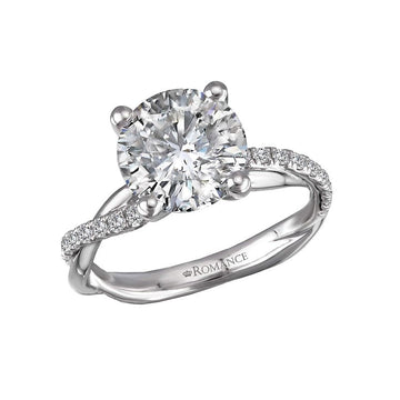 Bandora 14K White Gold Twisted Diamond Semi-Mount Engagement Ring