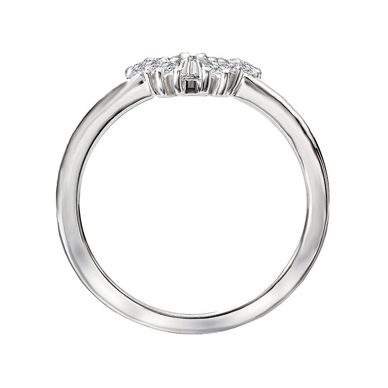 Orbelle Curved Wedding Band in 14K White Gold with Round, Marquise, and Baguette Diamonds