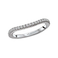 Orbelle Curved Wedding Band 14K White Gold with Round Faceted Diamonds