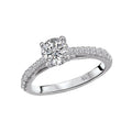 Glemera Graduated Diamond Engagement Ring in 14K White Gold