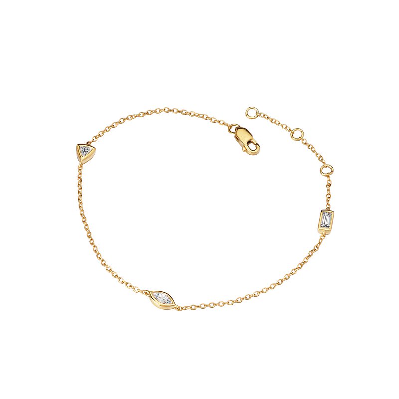 Chic 14K Yellow Gold Lab Grown Diamond Fashion Bracelet