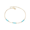 Luxora Italian 14kt Gold Turquoise Beaded Bracelet
