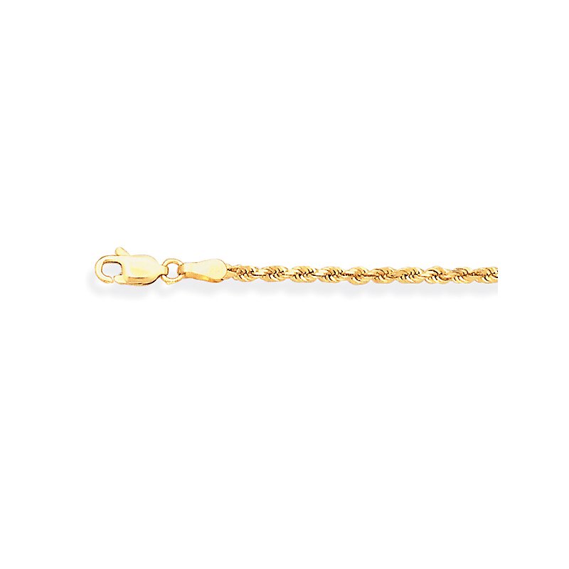 Aurenza Classics 14k Yellow Gold Diamond Cut Rope Chain Bracelet