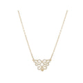 Luxora 14K Yellow Gold Diamond Swirl Necklace | Adjustable Cable Chain