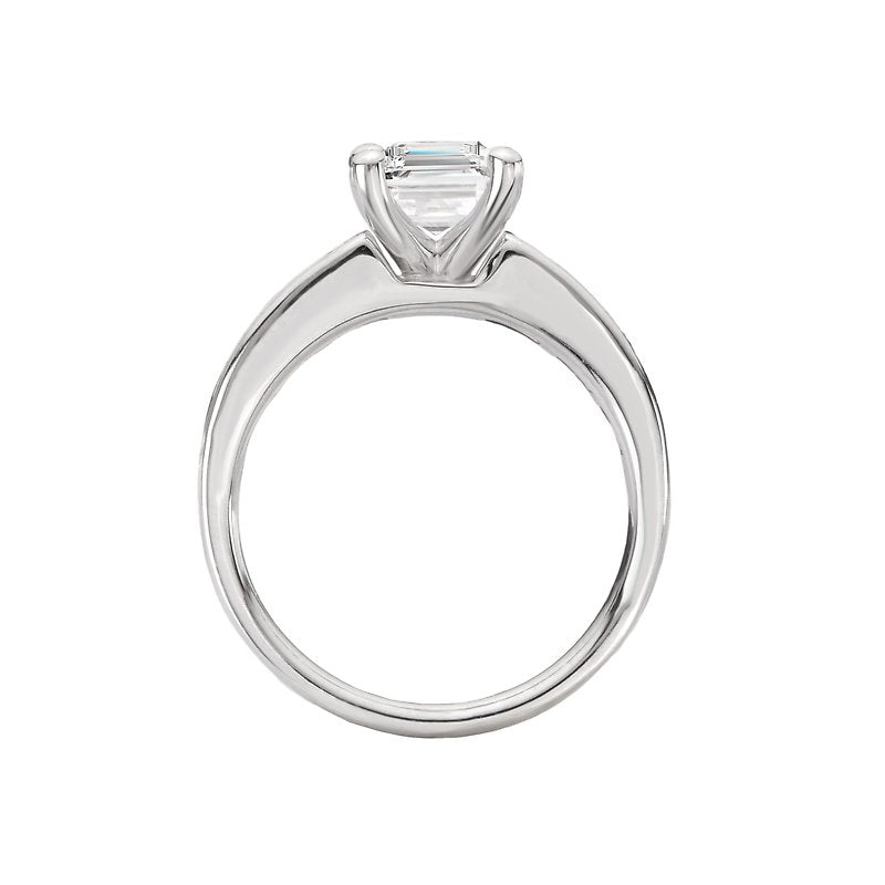 Orbelle 14K White Gold Semi-Mount Engagement Ring with Graduated Baguette Diamonds