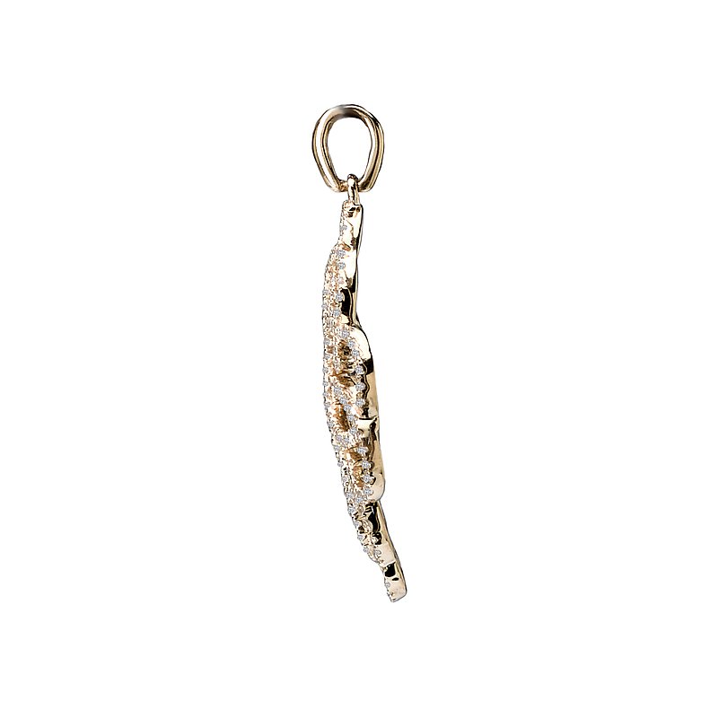 Luxora 14K Yellow Gold Diamond Swirl Pendant