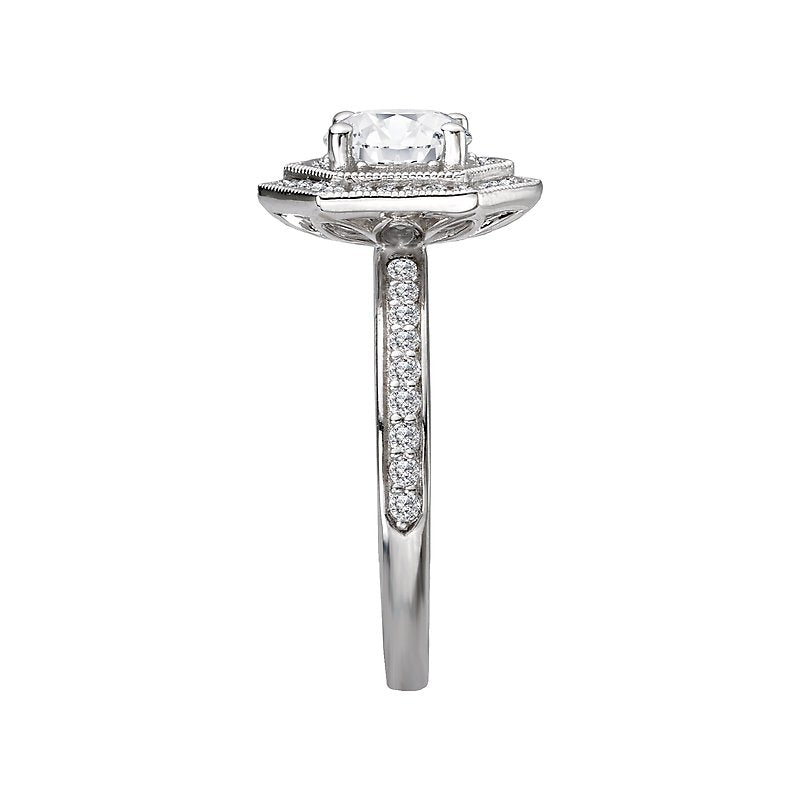 Orbelle Halo Semi-Mount Diamond Ring with Lab Grown Diamond in 14K White Gold