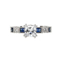 Orbelle Lab Grown Diamond Sapphire and Diamond Semi-Mount Ring in 14K White Gold