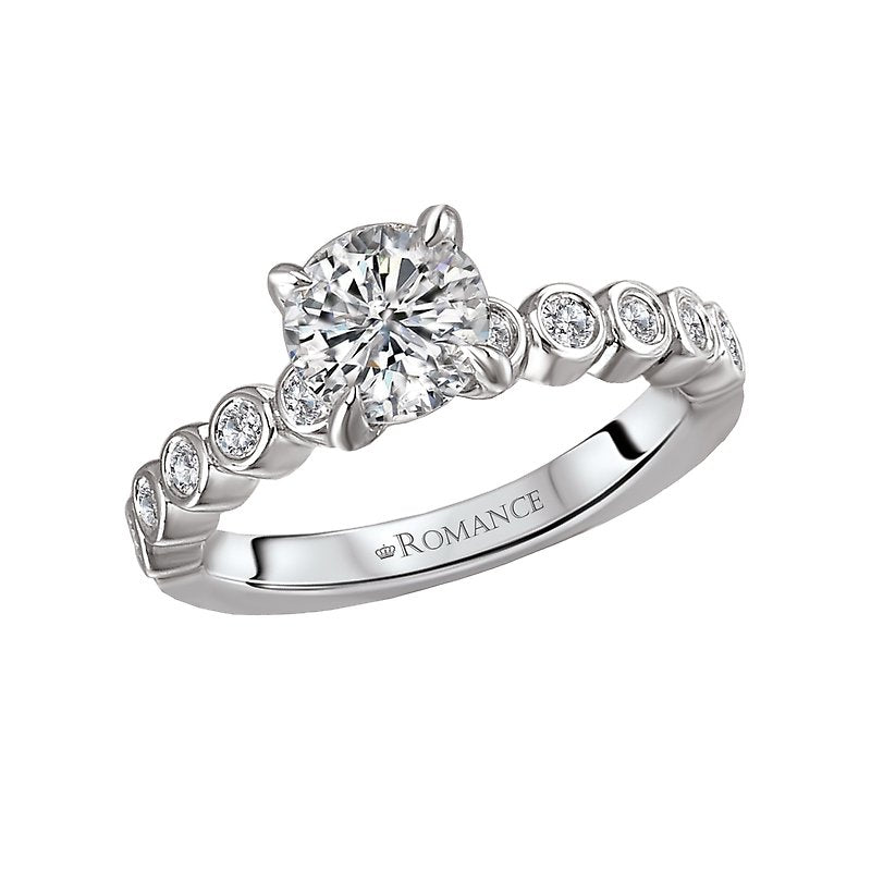 Orbelle 18K White Gold Semi-Mount Diamond Engagement Ring