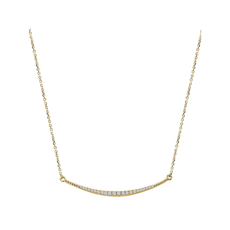 Luxora 14K Yellow Gold Diamond Bar Lariat Necklace