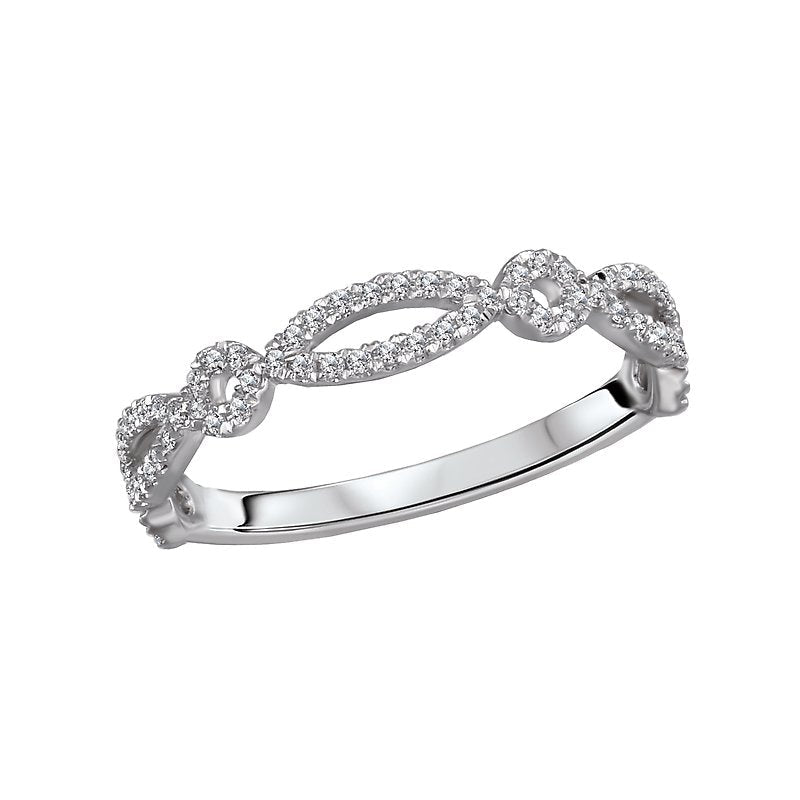 Luxora 14K White Gold Round Diamond Ladies Fashion Ring (D. 1/4 carat total weight)