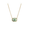 Luxora Green Amethyst Oval Necklace in 14K Yellow Gold