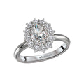 Orbelle Halo Semi-Mount Diamond Ring | 14K White Gold Oval 7x5mm
