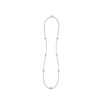 Aurenza Classics 14kt White Gold Add-a-Diamond Necklace with Round Bezel Diamonds