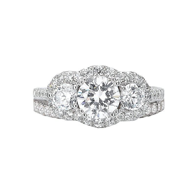 Orbelle 3 Stone Semi-Mount Lab Grown Diamond Engagement Ring