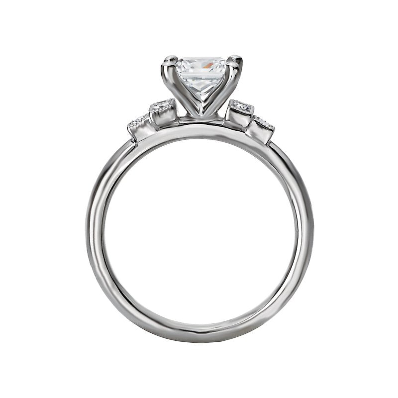 Orbelle Diamond Semi-Mount Engagement Ring - 14K White Gold Princess Cut Setting