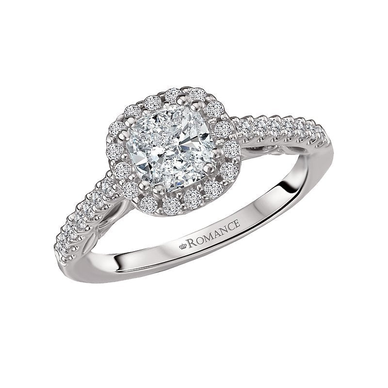Orbelle Halo Diamond Ring Semi-Mount in 18K White Gold