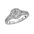 Glemera Split Shank Diamond Ring Semi-Mount in 14K White Gold