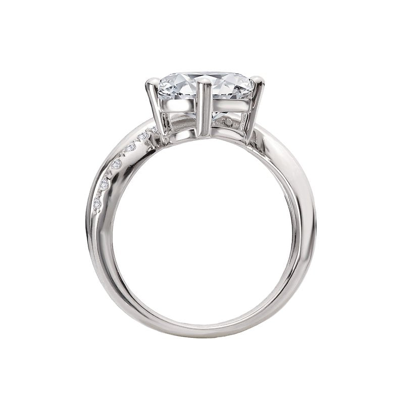 Orbelle 14K White Gold Semi-Mount Diamond Wave Shank Engagement Ring