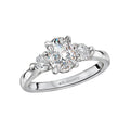 Orbelle 3-Stone Oval Diamond Semi-Mount Engagement Ring in 14K White Gold