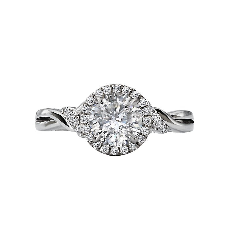Orbelle Halo Lab Grown Diamond Semi-Mount Engagement Ring in 14K White Gold