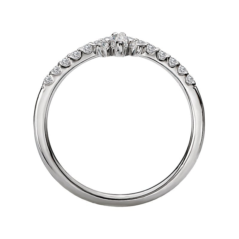 Luxora Diamond Nesting Wedding Band - 14K White Gold Marquise Cut